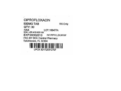 Ciprofloxacin 500mg 30s Label (Ciprofloxacin 500mg(ivax))